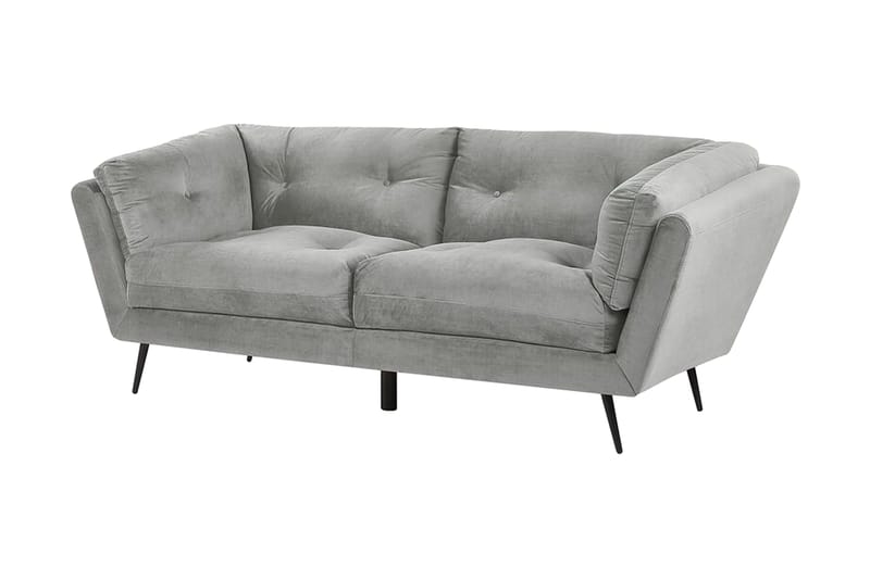 3-seters Sofa Evenes - Fløyel/Grå - 3 seter sofa