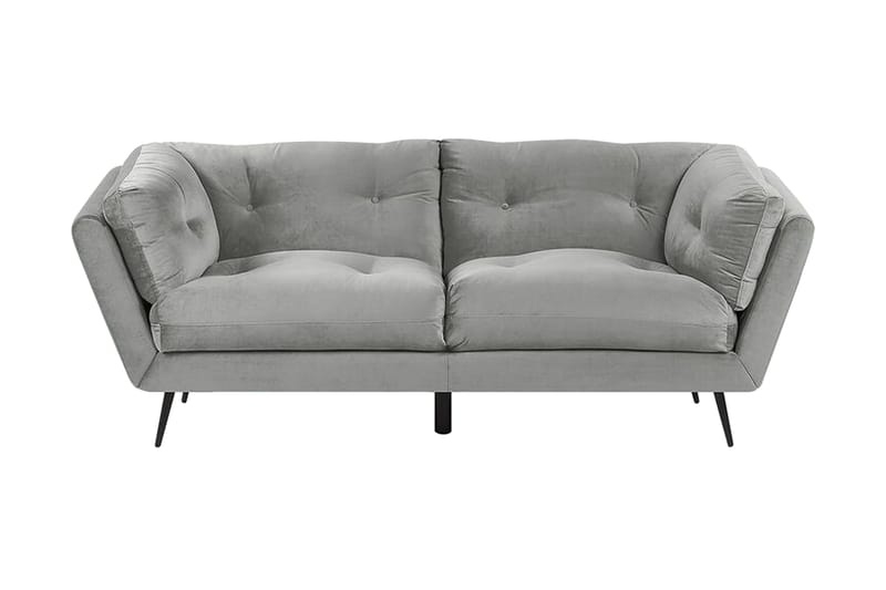 3-seters Sofa Evenes - Fløyel/Grå - 3 seter sofa