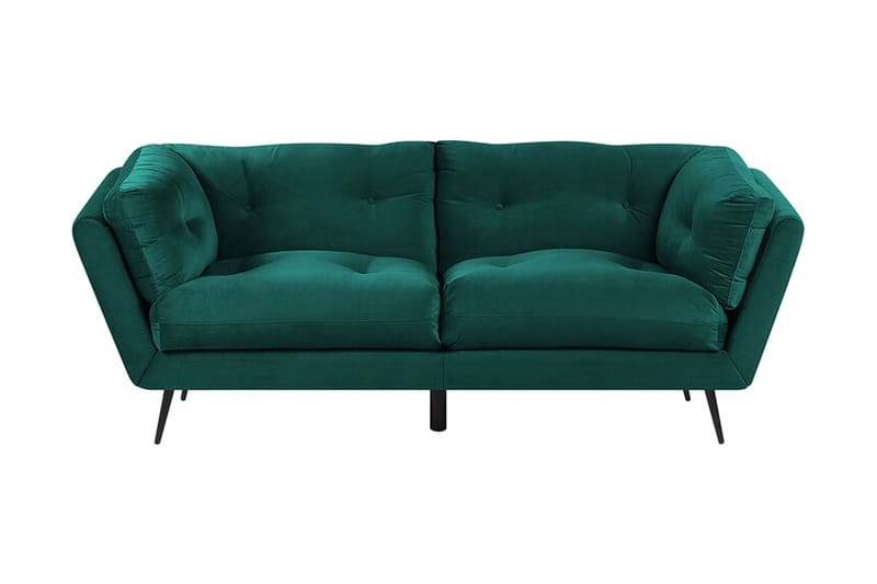 3-seters Sofa Evenes - Fløyel/Grønn - 3 seter sofa