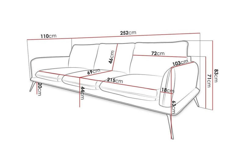 3-seters Sofa Graystone - Beige - 3 seter sofa