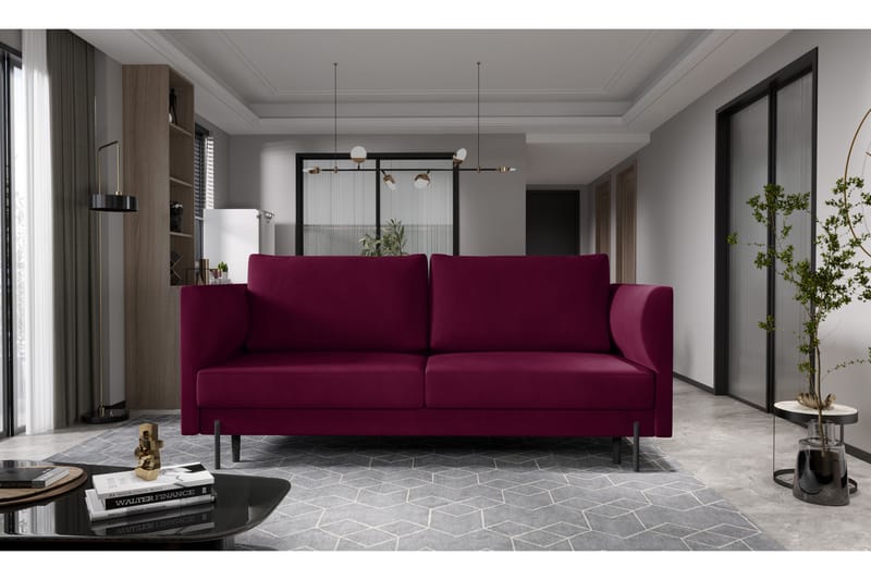 3-seters Sofa Kardul - Rosa - Fløyelssofaer - 3 seter sofa