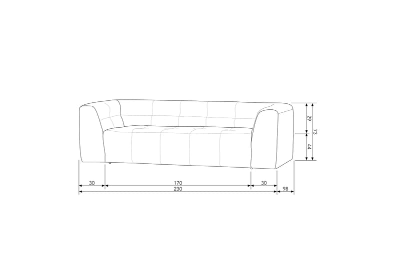 3-seters Sofa Oryol - Sand - 3 seter sofa