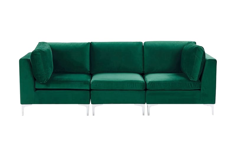 3-seters Sofa Samkom - Fløyel/Grønn - 3 seter sofa