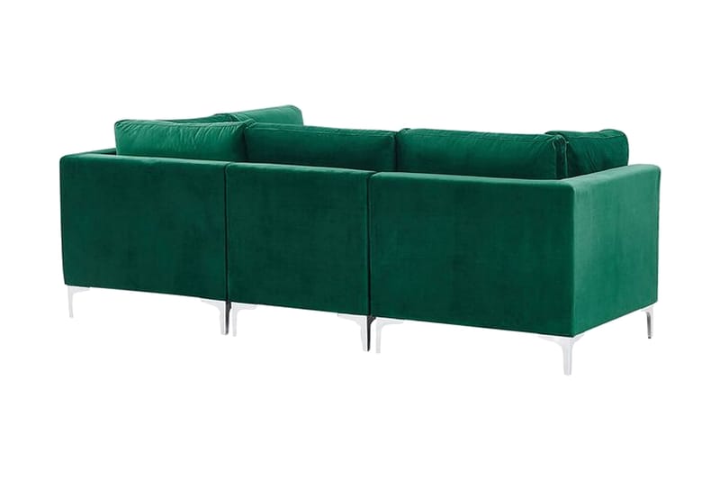 3-seters Sofa Samkom med Fotskammel - Fløyel/Grønn - 3 seter sofa