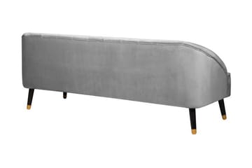 Alsvag 3-seter Kanalstoppet Fløyelssofa med Trebein - Grå - Møbler - Sofaer - 3 seter sofa
