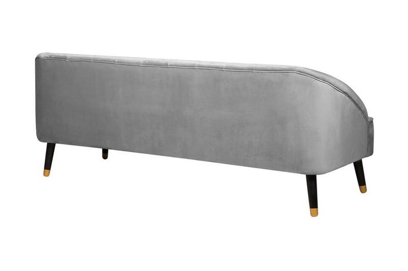 Alsvag 3-seter Kanalstoppet Fløyelssofa med Trebein - Grå - Møbler - Sofaer - 3 seter sofa