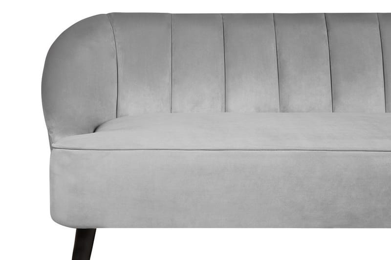 Alsvag 3-seter Kanalstoppet Fløyelssofa med Trebein - Grå - Møbler - Sofaer - 3 seter sofa