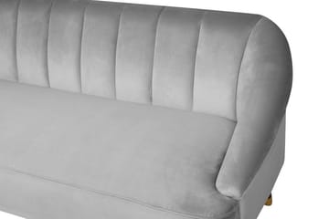 Alsvag 3-seter Kanalstoppet Fløyelssofa med Trebein - Grå - Møbler - Sofaer - 3 seter sofa
