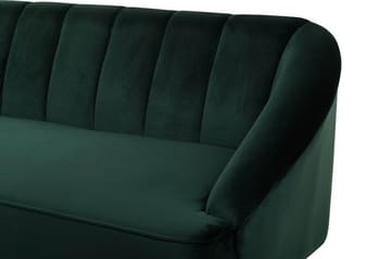 Alsvag 3-seter Kanalstoppet Fløyelssofa med Trebein - Grønn - Møbler - Sofaer - 3 seter sofa
