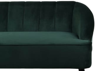 Alsvag 3-seter Kanalstoppet Fløyelssofa med Trebein - Grønn - Møbler - Sofaer - 3 seter sofa