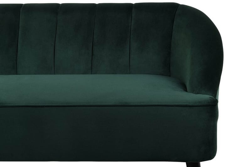 Alsvag 3-seter Kanalstoppet Fløyelssofa med Trebein - Grønn - Møbler - Sofaer - 3 seter sofa