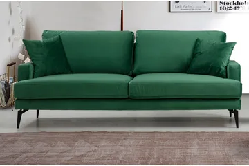 Andary 3-seters Sofa - Grønn/Svart - Møbler - Sofaer - 3 seter sofa