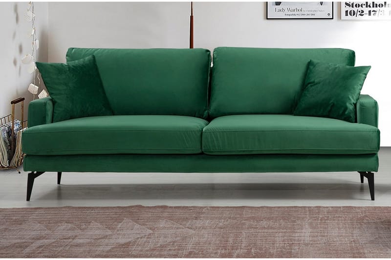 Andary 3-seters Sofa - Grønn/Svart - Møbler - Sofaer - 3 seter sofa