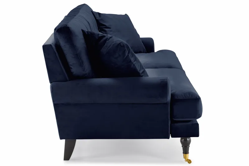 Andrew 3-seters Fløyelssofa - Blå - Møbler - Sofaer - Howard-sofaer