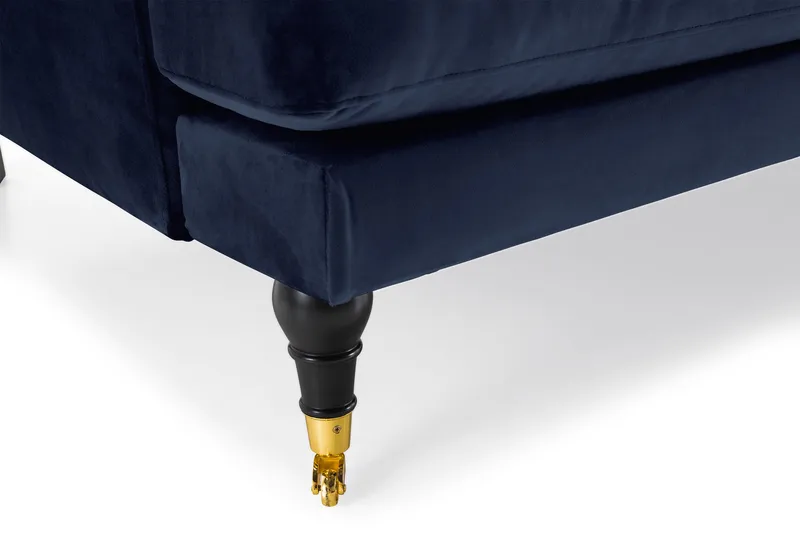 Andrew 3-seters Fløyelssofa - Blå - Møbler - Sofaer - Howard-sofaer