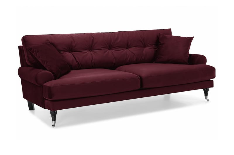 Andrew 3-seters Fløyelssofa - Lilla - Møbler - Sofaer - Fløyelssofaer