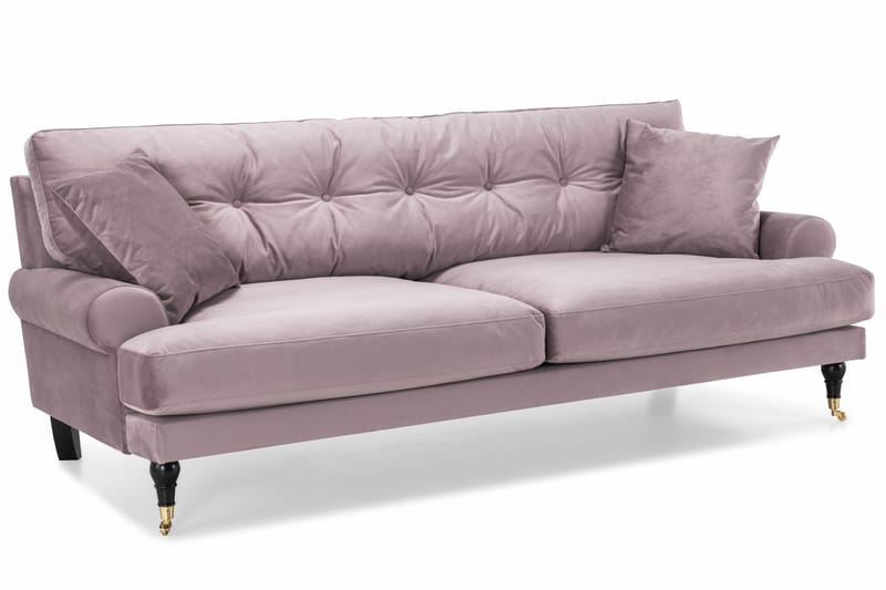 Andrew 3-seters Fløyelssofa - Lilla - Møbler - Sofaer - Fløyelssofaer