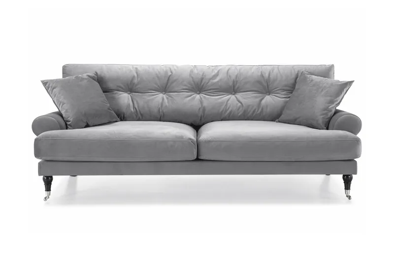 Andrew 3-seters Fløyelssofa - Lys grå - Møbler - Sofaer - Howard-sofaer