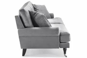 Andrew 3-seters Fløyelssofa - Lys grå - Møbler - Sofaer - Howard-sofaer