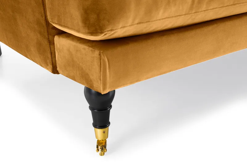 Andrew 3-seters Fløyelssofa - Mørk gul - Møbler - Sofaer - Howard-sofaer