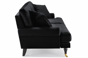 Andrew 3-seters Fløyelssofa - Svart - Møbler - Sofaer - Fløyelssofaer