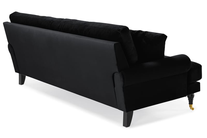 Andrew 3-seters Fløyelssofa - Svart - Møbler - Sofaer - Fløyelssofaer