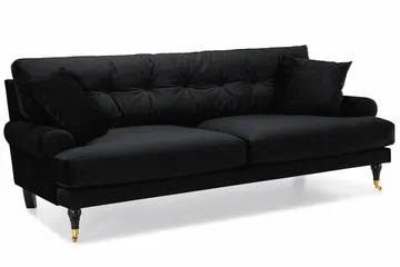 Andrew 3-seters Fløyelssofa - Svart - Møbler - Sofaer - Howard-sofaer
