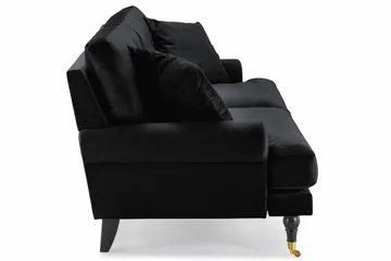 Andrew 3-seters Fløyelssofa - Svart - Møbler - Sofaer - Howard-sofaer