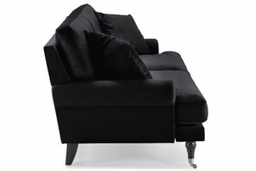 Andrew 3-seters Fløyelssofa - Svart - Møbler - Sofaer - Fløyelssofaer