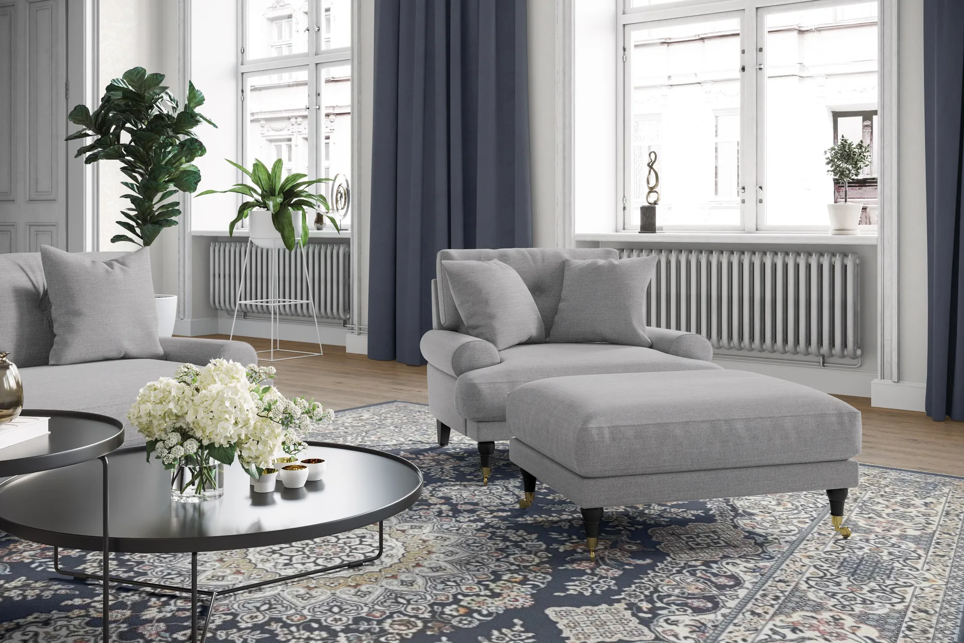 Andrew 3-seters Stoffsofa - Grå - Møbler - Sofaer - Howard-sofaer