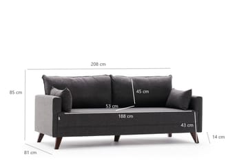 Antigua 3-seters Sofa - Anstrasitt/Brun - Møbler - Sofaer - 3 seter sofa