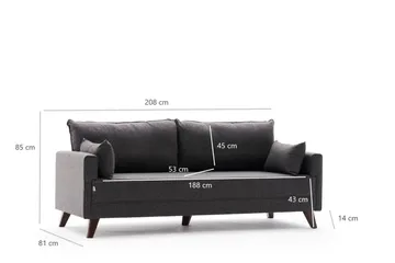 Antigua 3-seters Sofa - Anstrasitt/Natur - Møbler - Sofaer - 3 seter sofa
