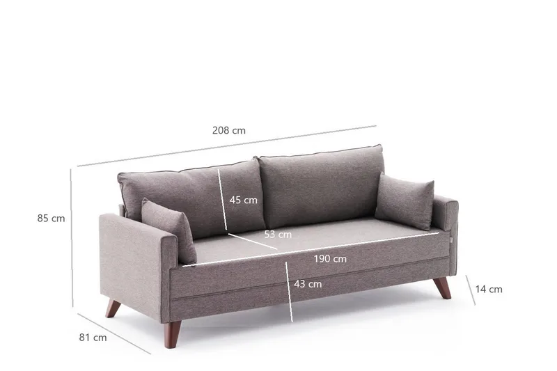 Antigua 3-seters Sofa - Brun/Natur - Møbler - Sofaer - 3 seter sofa