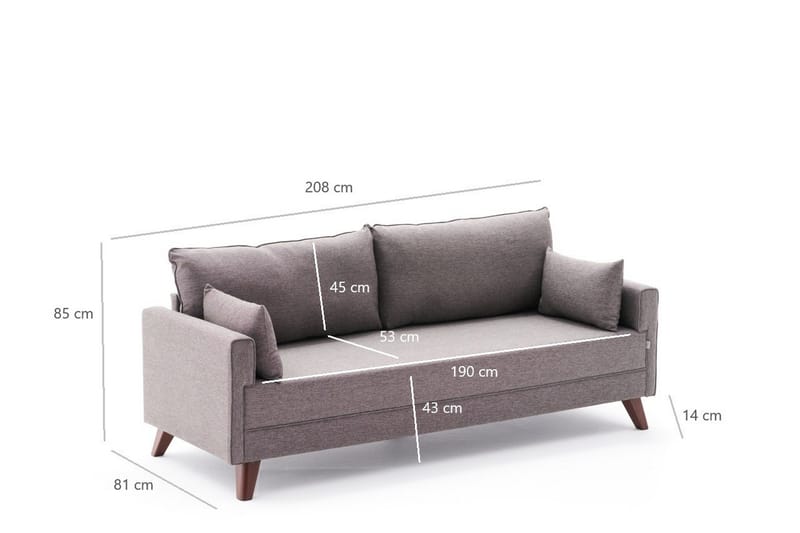 Antigua 3-seters Sofa - Brun/Natur - Møbler - Sofaer - 3 seter sofa