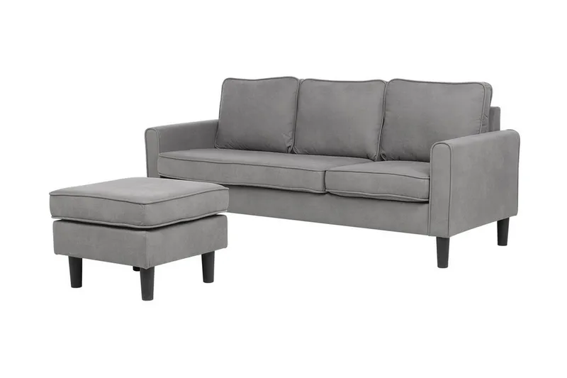 Avesta Sofa 2-4 Sete Med Fotskammel - Grå - Møbler - Sofaer - Sofaer med sjeselong - 3 seters sofa med divan