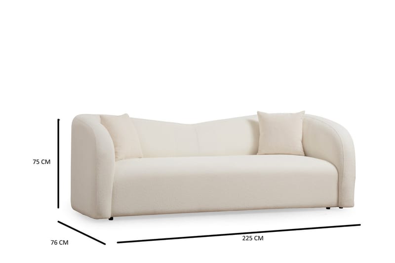 Azoula Sofa 3-seter - Beige - Møbler - Sofaer - 3 seter sofa