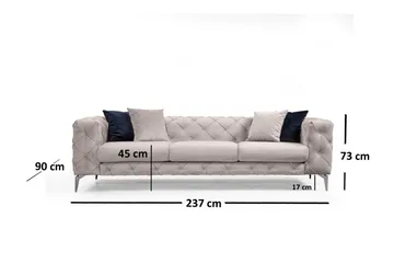 Beachport Sofa 3-seters - Beige - Møbler - Sofaer - 3 seter sofa