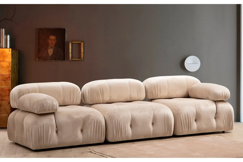 Belgin Boblende Sofa 3-seter - Beige - Møbler - Sofaer - Modulsofaer - Komplett modulsofa