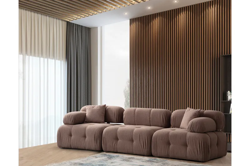 Belgin Boblende Sofa 3-seter, Cappuccino