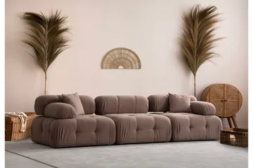 Belgin Boblende Sofa 3-seter - Cappuccino - Møbler - Sofaer - Modulsofaer - Komplett modulsofa