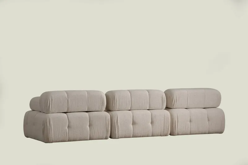 Belgin Boblet Sofa 3-seters 315 cm bred - Lys beige / Beige - Møbler - Sofaer - Modulsofaer - Komplett modulsofa
