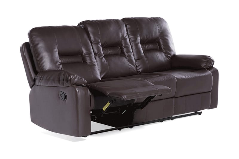 Bergen Sofa 3-seter - Brun - Møbler - Sofaer - Reclinersofaer - 3 seters kinosofa & reclinersofa