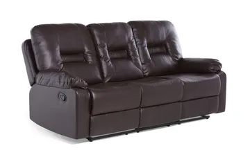 Bergen Sofa 3-seter - Brun - Møbler - Sofaer - Reclinersofaer - 3 seters kinosofa & reclinersofa