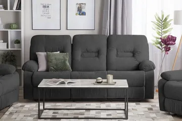 Bergen Sofa 3-seter - Grå - Møbler - Sofaer - Reclinersofaer - 3 seters kinosofa & reclinersofa