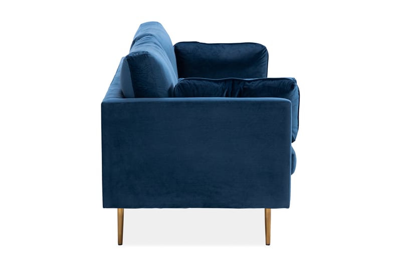 Bloom 3-seters Fløyelssofa - Blå - Møbler - Sofaer - 3 seter sofa