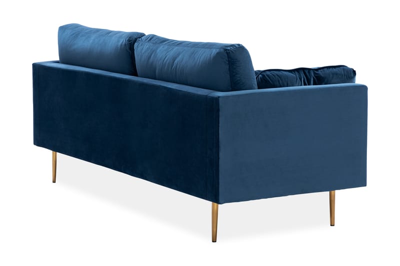 Bloom 3-seters Fløyelssofa - Blå - Møbler - Sofaer - 3 seter sofa