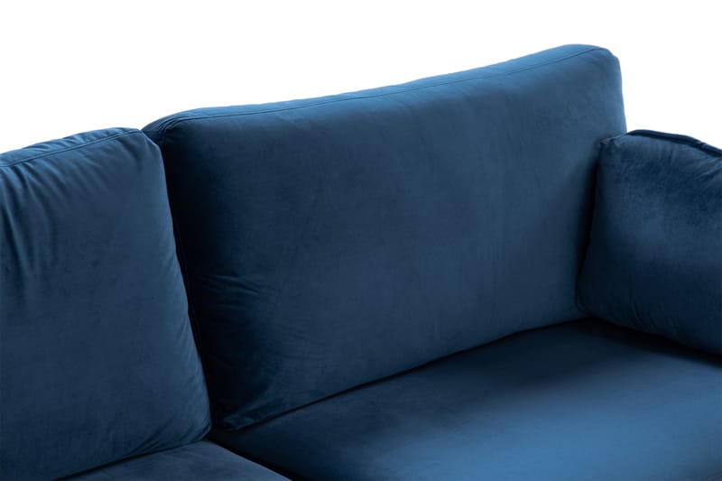 Bloom 3-seters Fløyelssofa - Blå - Møbler - Sofaer - 3 seter sofa