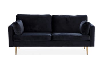 Bloom 3-seters Fløyelssofa - Svart - Møbler - Sofaer - 3 seter sofa