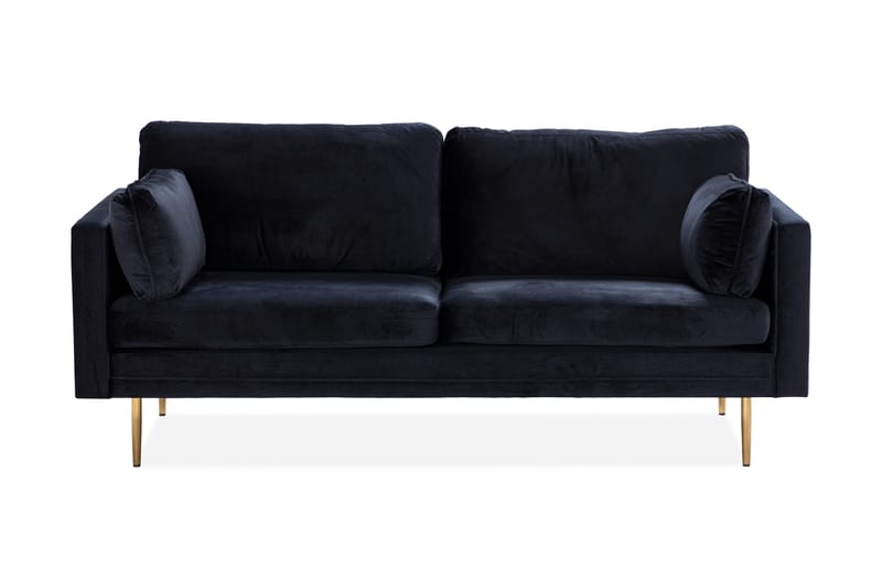 Bloom 3-seters Fløyelssofa - Svart - Møbler - Sofaer - 3 seter sofa