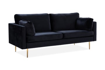 Bloom 3-seters Fløyelssofa - Svart - Møbler - Sofaer - 3 seter sofa